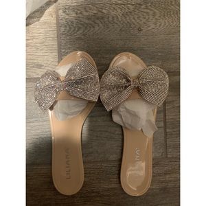 GLITTER BOW SANDALS